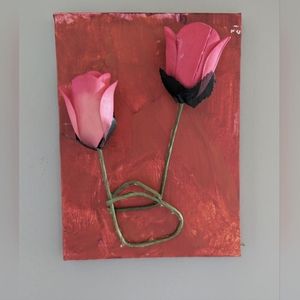 Faux Floral Canvas Art